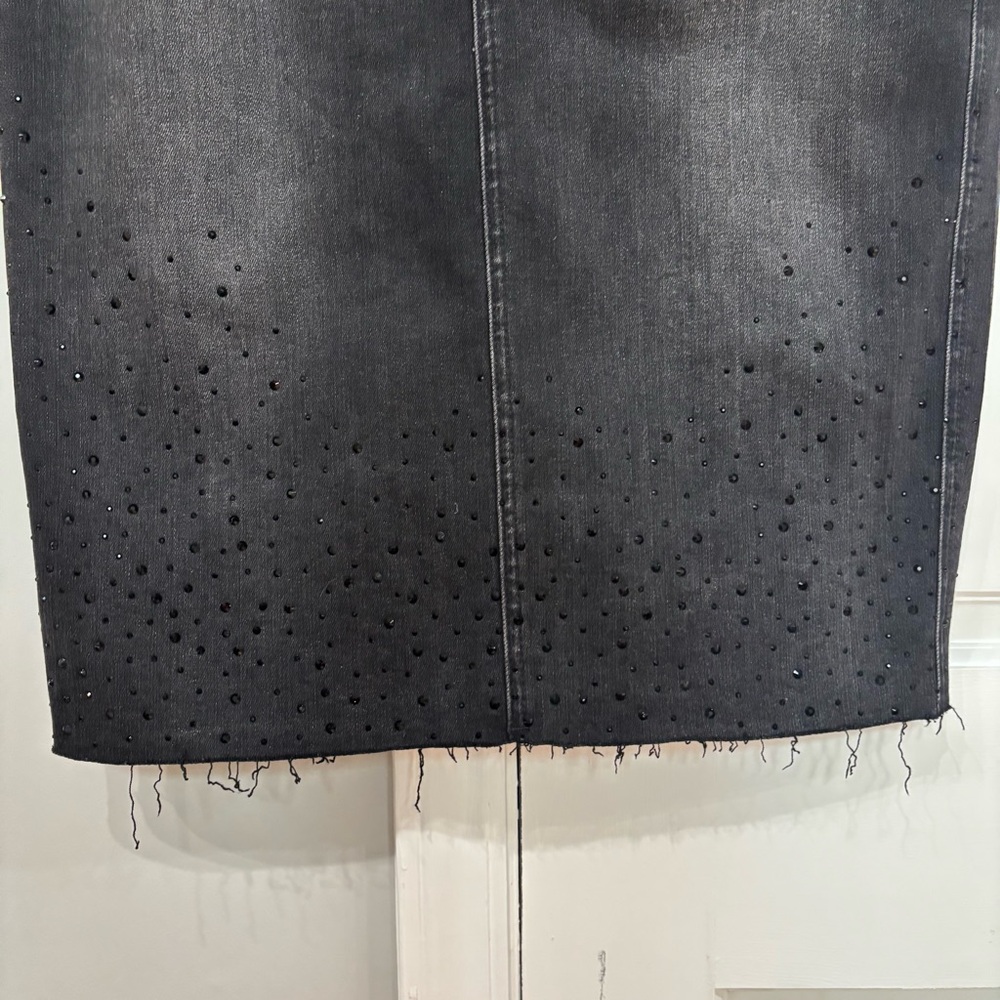 Judy Blue Black Denim Skirt with Rhinestones - Picture 2 of 5